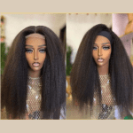 20 inches yaki straight wig with 5 by 1 T- closure