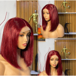 12 inches bob with full 4b by 4 closure in wine colour