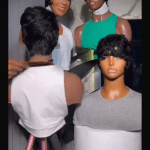 100% human hair pixie cut skull cap