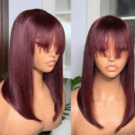 14 inches blunt cut closure fringe